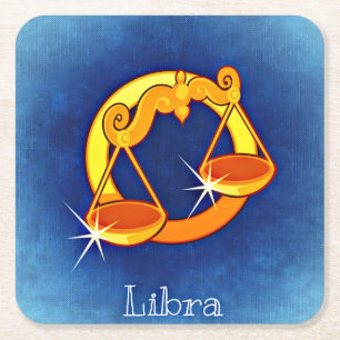 libra zodiac underlägg papper kvadrat