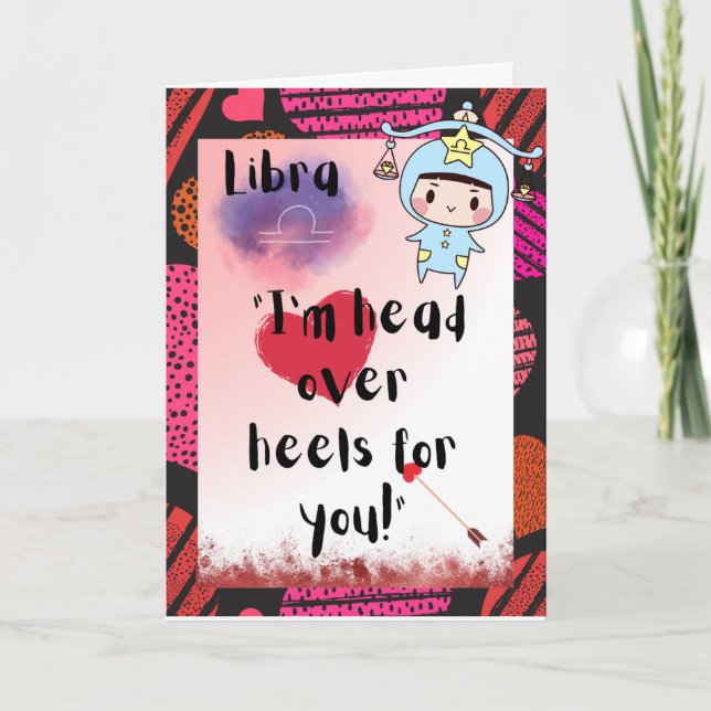 Libra Zodiac Valentiness Personlig Card Kort (Framsida)