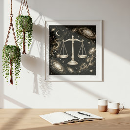 Libra Zodiak Celestial Astrologi Poster