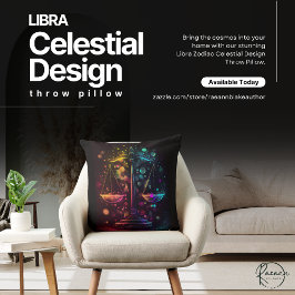 Libra Zodiak Celestial Design Kuddöverkast Kudde
