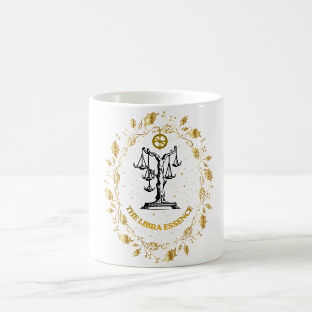 Libra Zodiak Lyx  Estetiska Stjärnor Konst Kaffemugg (Center)
