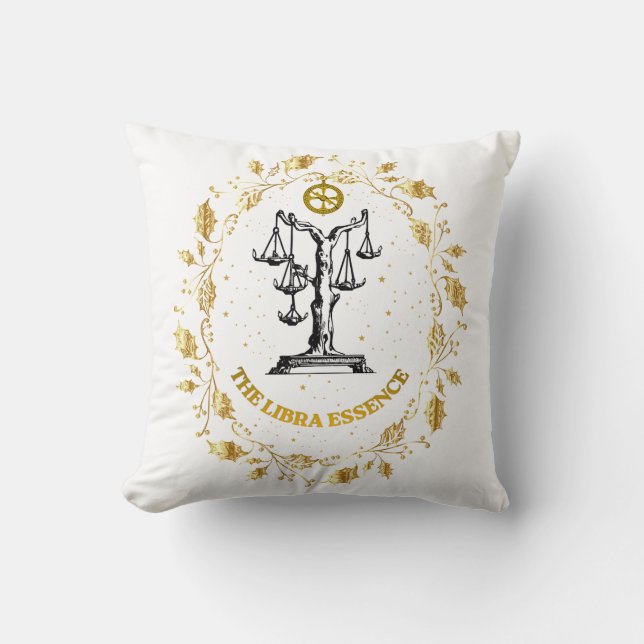 Libra Zodiak Lyx  Estetiska Stjärnor Konst Kudde (Framsida)