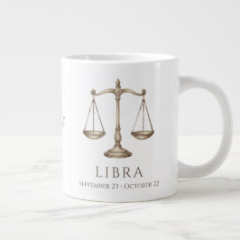 Libra Zodiak Personligt Namn & Födelsedatum Jumbo Mugg