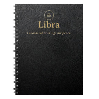 Libra Zodiak Spiral Anteckningsbok - Falskt Läder 