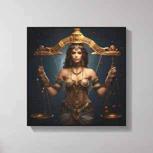 Libra Zodiakalkonst Canvas – Mechanica Astral