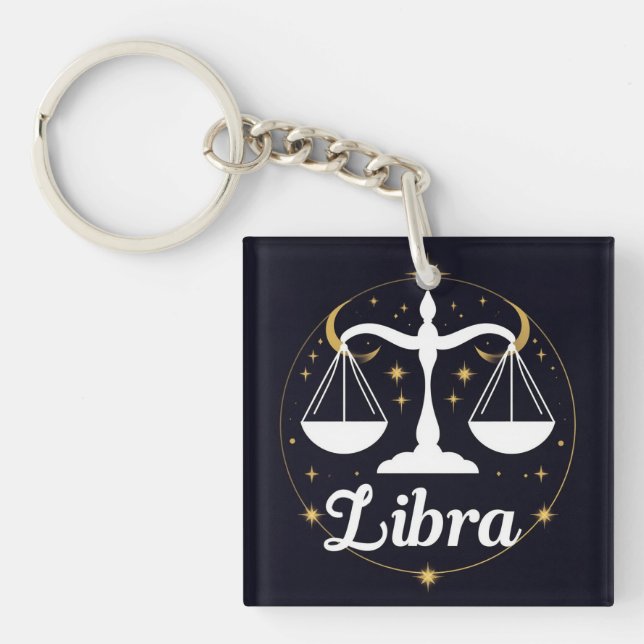 Libra Zodiakteckensymbol med stjärnor och vågar (Framsidan)