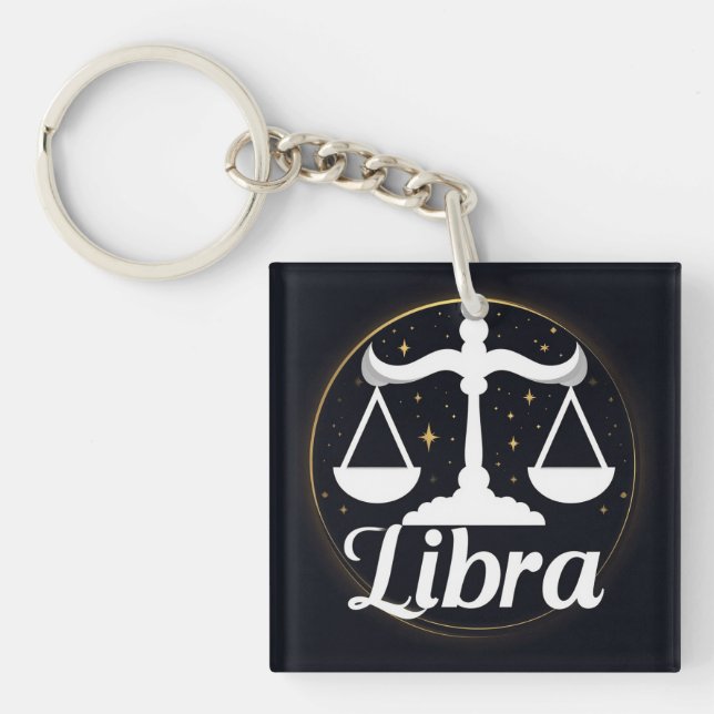 Libra Zodiakustecken Symbol med Stjärnor och Vågar (Framsidan)