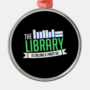 Librarian Bibliotek Bokar Gift Julgransprydnad Metall