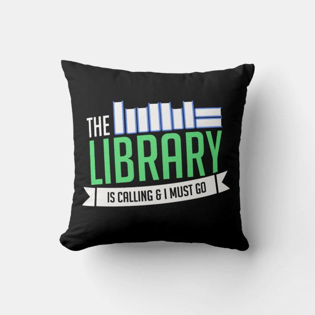 Librarian Bibliotek Bokar Gift Kudde (Framsida)