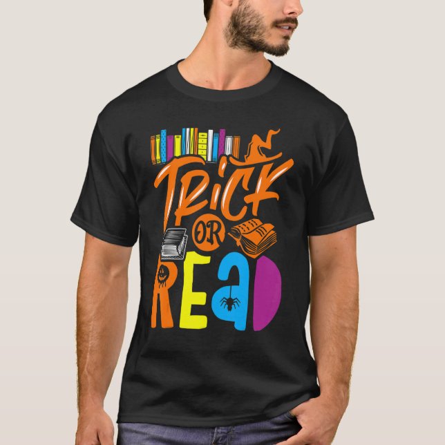 Librarian Bibliotek Halloween Costume Trick eller  T Shirt (Framsida)