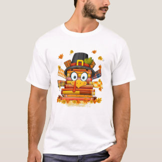 Librarian Bok Älskare Reader Funny Turkey Thanksgi T Shirt