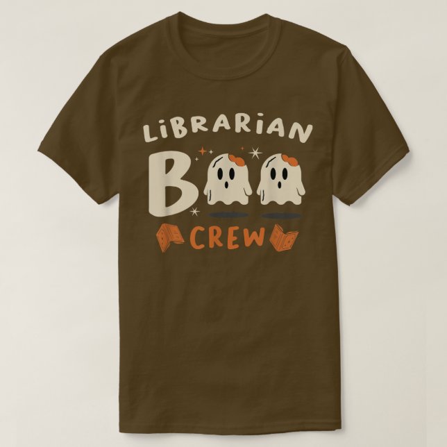Librarian Boo Crew Bookworm Boys Girls Halloween C T Shirt (Design framsida)