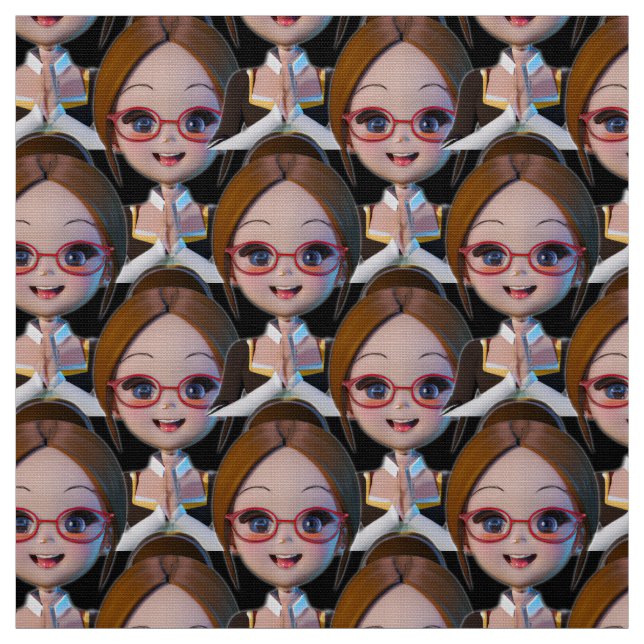 Librarian Fabric Cute Mönster för Quilting & Craft Tyg (Provkarta)