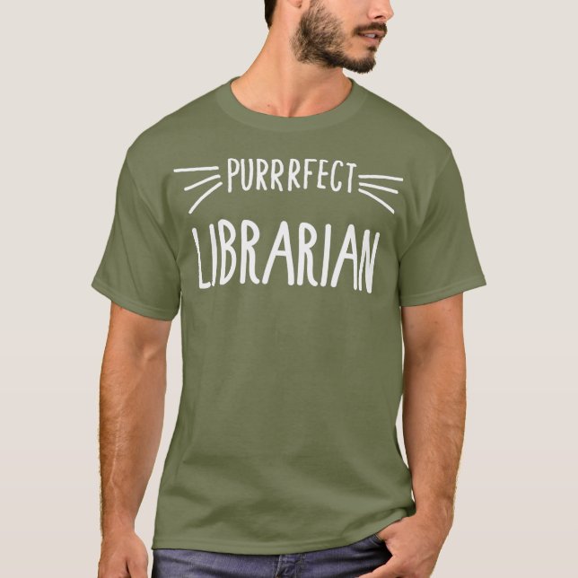 Librarian Gift Cute Perfekt Librarian Cat Lover T Shirt (Framsida)