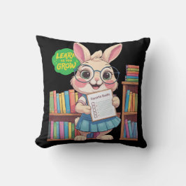 🐰📚 Librarian-in-Training Star – Rabbit Edition Kudde
