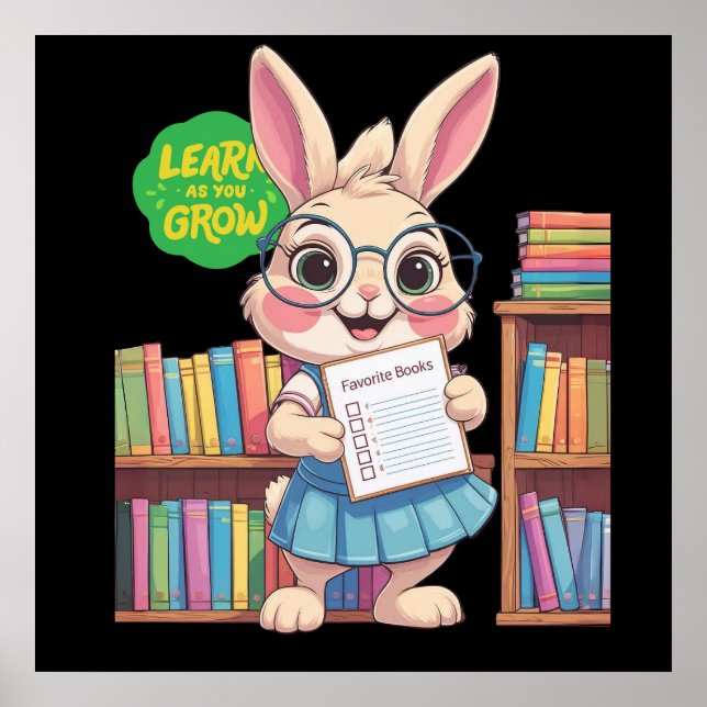 🐰📚 Librarian-in-Training Star – Rabbit Edition Poster (Framsidan)