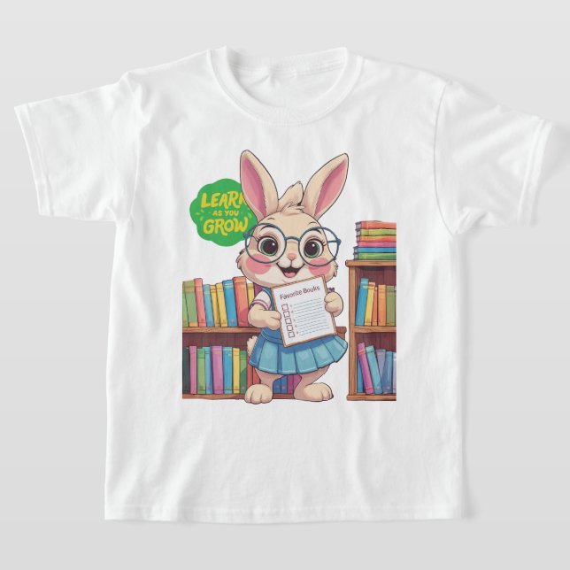 🐰📚 Librarian-in-Training Star – Rabbit Edition T Shirt (Laydown)