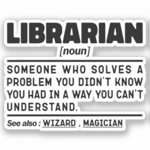 Librarian Noun Definition Reading Älskare Funny Klistermärken