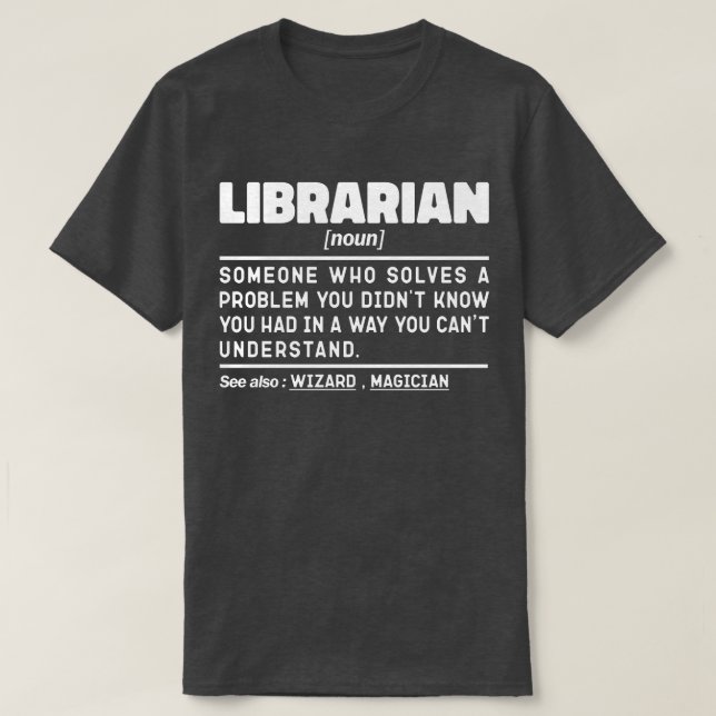 Librarian Noun Definition Reading Älskare Funny T Shirt (Design framsida)
