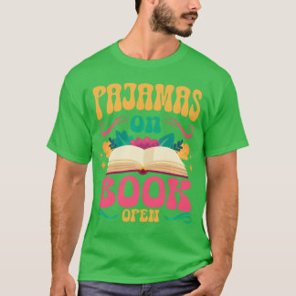 Librarian Pajamas On Book Open Book And Pajama Lon T Shirt