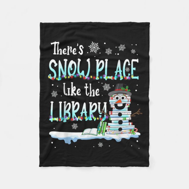 Librarian There's Snow Place Like The Library Chri Fleecefilt (Framsidan)