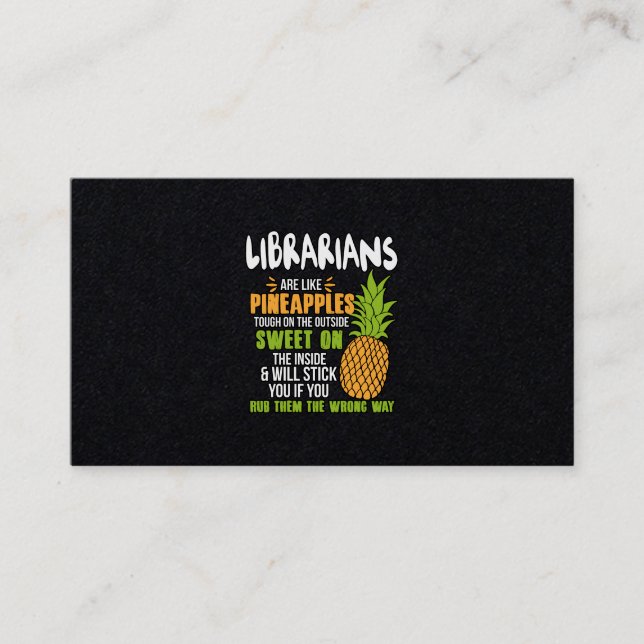 Librarianer är som ananas. visitkort (Framsida)