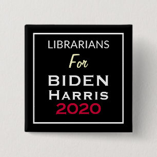 Librarianer för BIDEN HARRIS Black Red Square Knapp