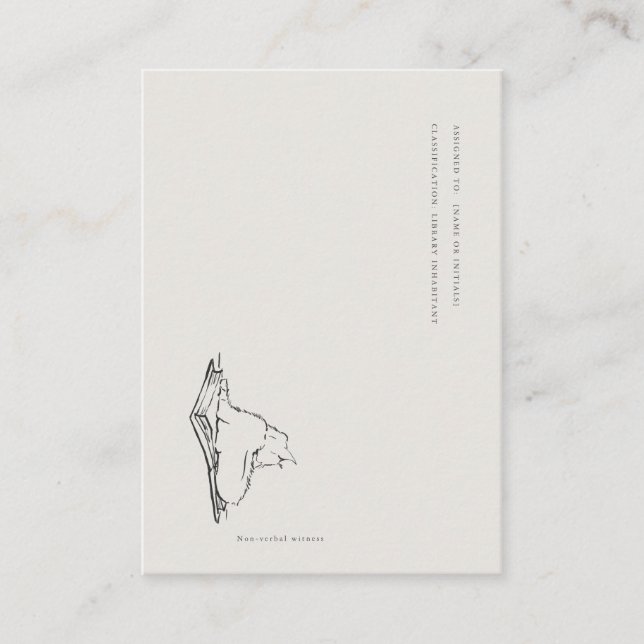 Library Cat- Book Insert Enclosure Card Tilläggskort (Framsida)