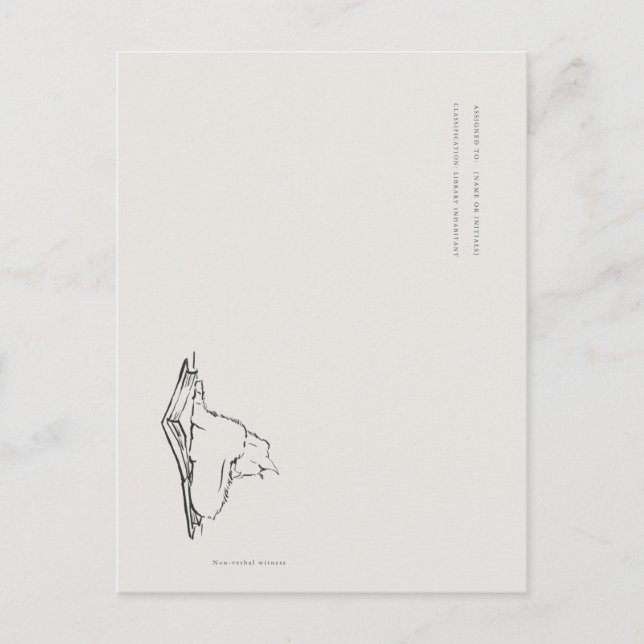 Library Cat- Naturalist Menagerie Archive  Vykort (Framsida)