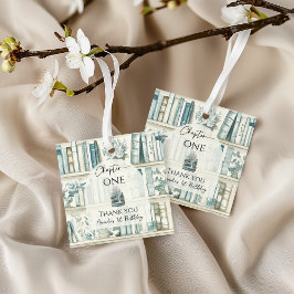 Library Chapter ONE Blue Boy Book 1st Birthday Gåvor Etiketter