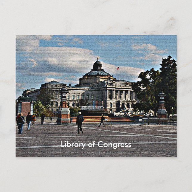 Library of Congress i mosaikmönster Vykort (Framsida)