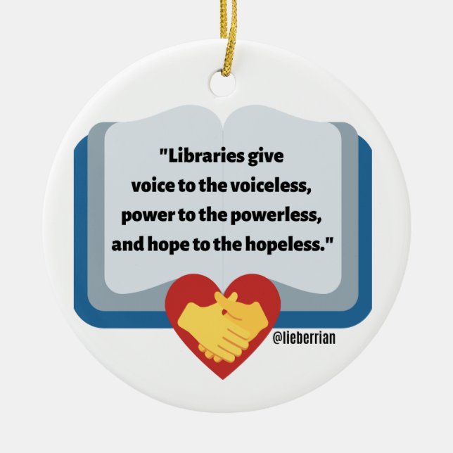 LIBRARY QUOTE CHRISTMAS ORNAMENT (Framsidan)