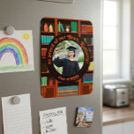 Library-Themed Graduation Photo Magnet<br><div class="desc">This custom flexible photo magnet is a wonderful way to celebrate a major milestone and keep a cherished graduation memory front and center. Featuring a warm, scholarly library bookshelf illustration, the design perfectly frames a graduate's portrait with an academic and inviting feel. The central circular frame is easily customizable with...</div>