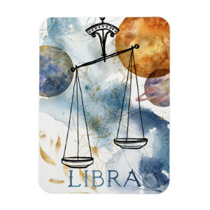 Libras scales födelsedags zodiac astrology blue  magnet