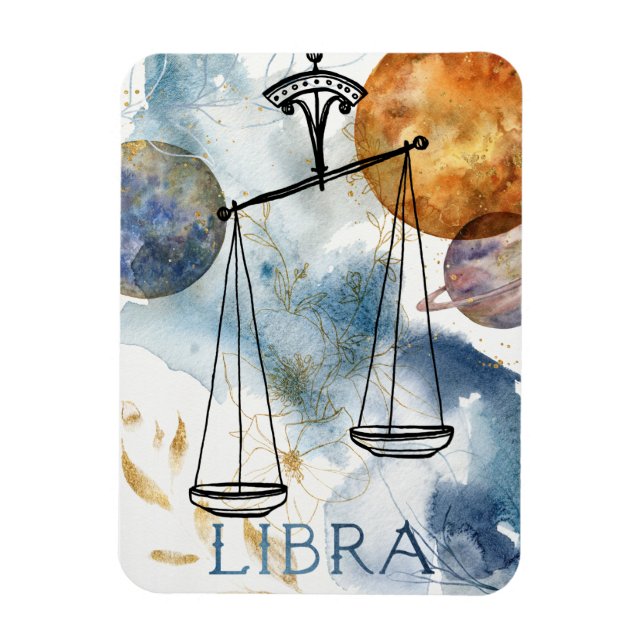 Libras scales födelsedags zodiac astrology blue  magnet (Vertikal)