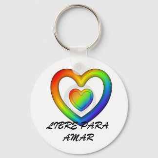 LIBRE PARA AMAR-RAINBOW HEART NYCKELRING