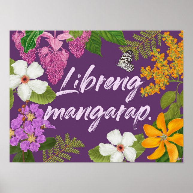 "Libreng mangarap" Filipino Motivational Poster (Framsidan)