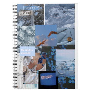 Libreta aesthetic collage azul anteckningsbok