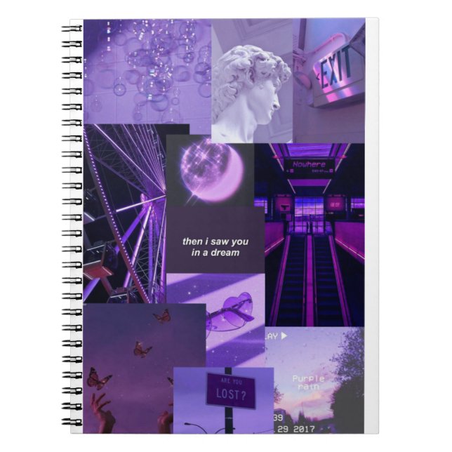 Libreta aesthetic collage lila anteckningsbok (Framsidan)