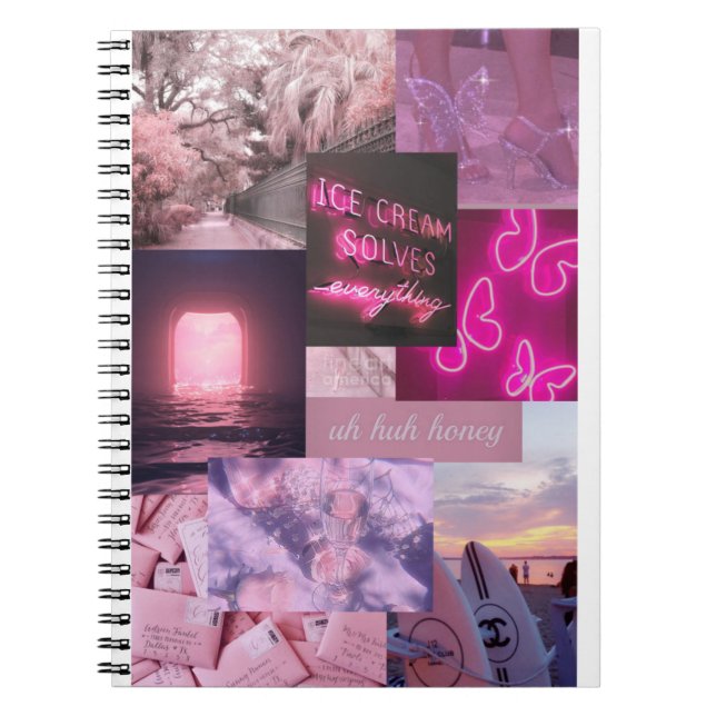 Libreta aesthetic collage rosa anteckningsbok (Framsidan)