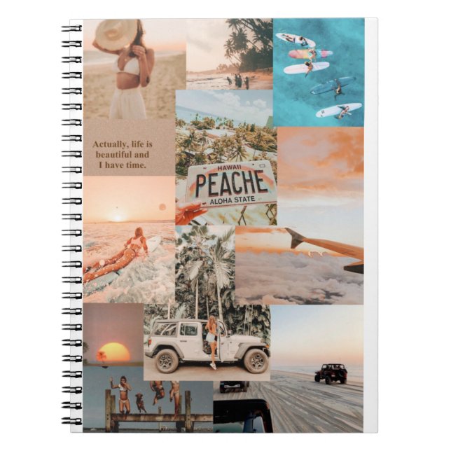 Libreta aesthetic summer vibes collage anteckningsbok (Framsidan)
