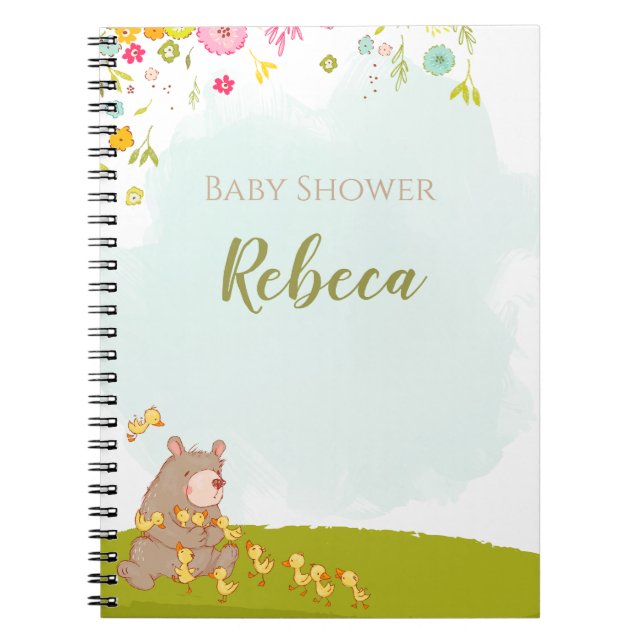 Libreta con espiral Baby Shower Bear and duckies Anteckningsbok (Framsidan)