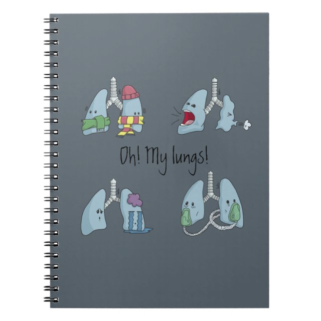 Libreta espiral: Oh! My Lungs! Anteckningsbok (Framsidan)