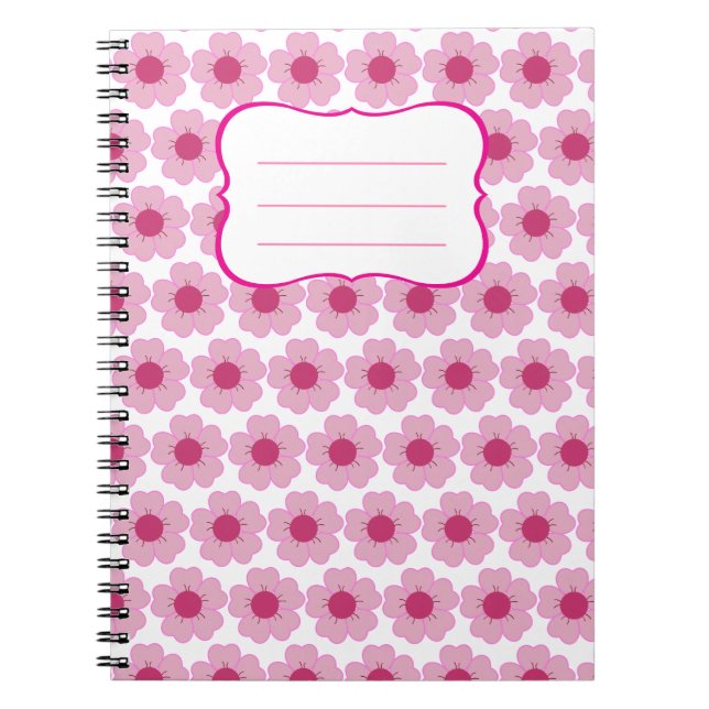 Libreta Pink Flor  Anteckningsbok (Framsidan)