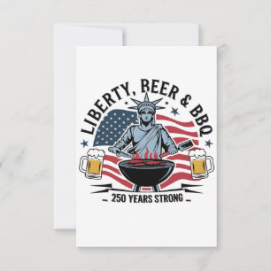Librity Beer & bbq 250 år stark 4 juli Tack Kort