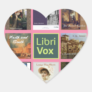 LibriVox GIRL. Hjärtformat Klistermärke