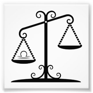 librobalskalor zodiakastrologiska horoscope fototryck
