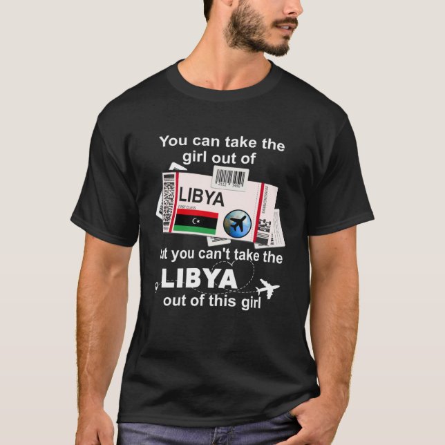 Libya Boarding Pass  Libya Girl  Libya T Shirt (Framsida)