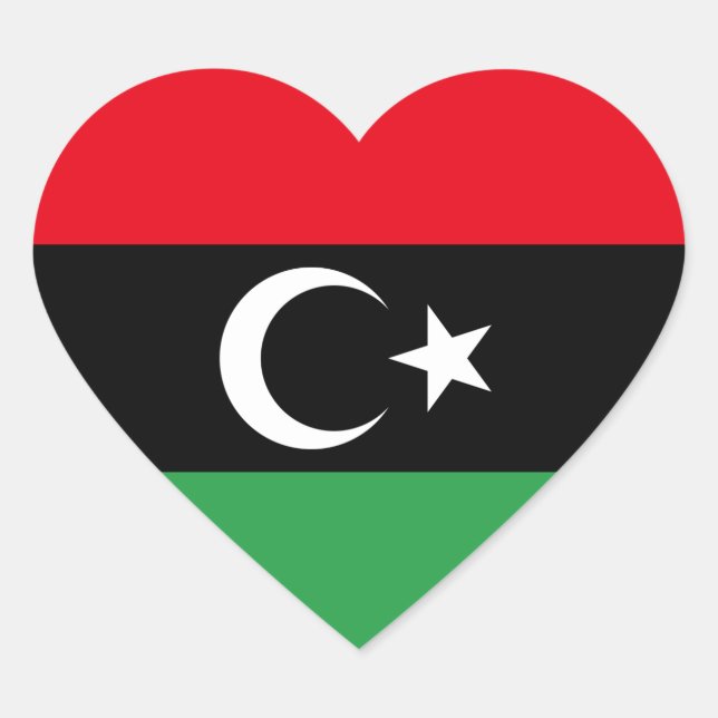 libya hjärtformat klistermärke (Framsida)