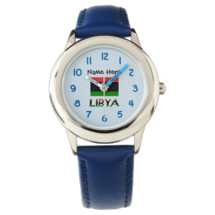 Libyan Libyan Flagga Black Personalization Armbandsur